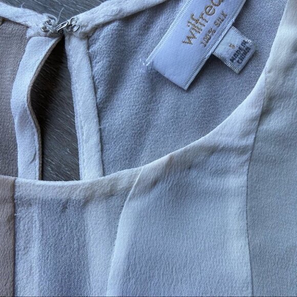 Aritzia Wilfred Pure Silk Colorblock Sleeveless High Low Hem sheer Blouse - Picture 7 of 16